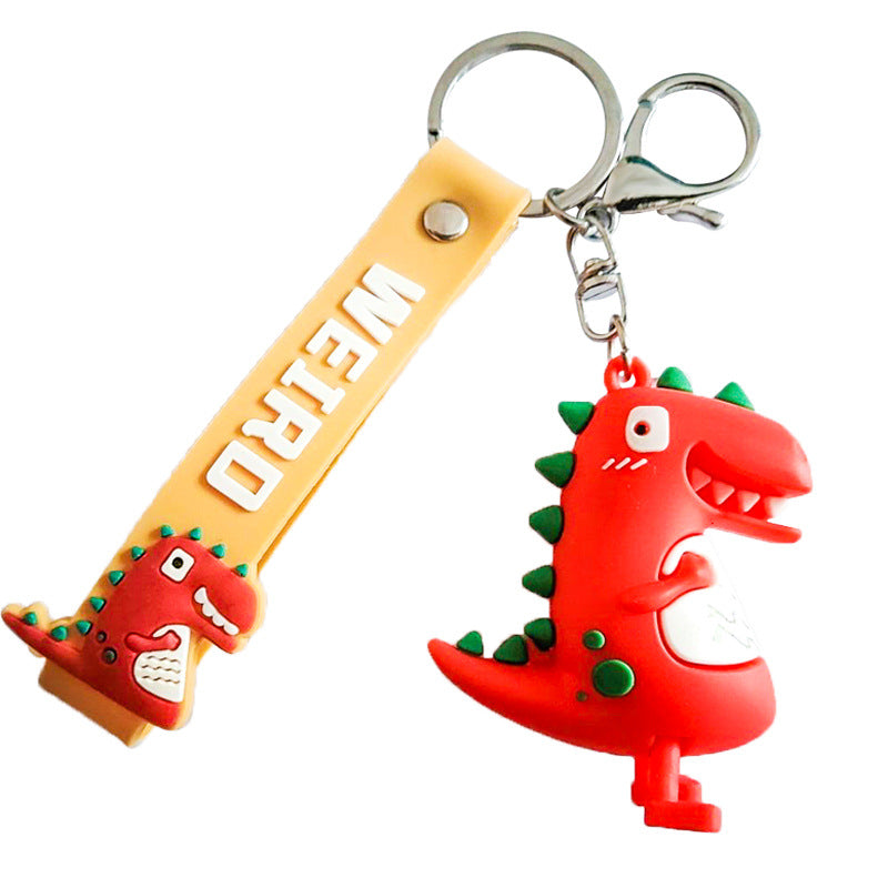 Wholesale PVC Cartoon Dinosaur Cute Wide Hand Strap Keychain